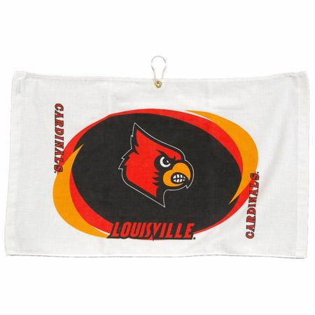 Team Effort NCAA Face/Club Jacquard Golf Towel - Louisville Cardinals